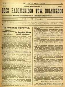 Przegląd Sejmikowy : Urzędowy Organ Sejmiku Radomskiego, 1927, R. 6, nr 10, dod.