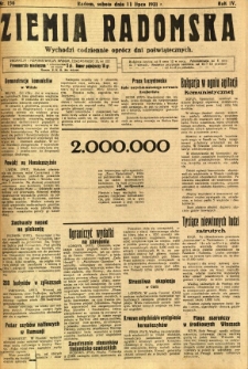 Ziemia Radomska, 1931, R. 4, nr 156