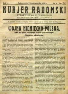 Kurier Radomski, 1939, R. 1, nr 6