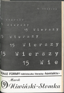 Kontakt : Wojewódzki Informator Kulturalny, 1986, nr 8, dod. Małe Formy nr 9