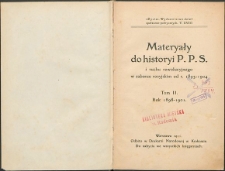 Materyały do historyi P.P.S. i ruchu rewolucyjnego w zaborze rosyjskim od r. 1893-1904