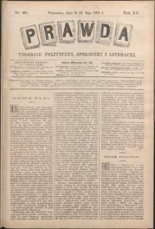 Prawda : tygodnik polityczny, społeczny i literacki, 1895, R. 15, nr 20