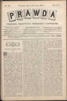 Prawda : tygodnik polityczny, społeczny i literacki, 1895, R. 15, nr 30