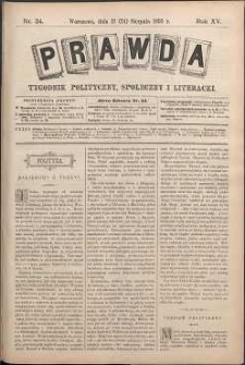 Prawda : tygodnik polityczny, społeczny i literacki, 1895, R. 15, nr 34