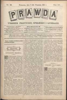 Prawda : tygodnik polityczny, społeczny i literacki, 1895, R. 15, nr 38