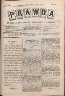 Prawda : tygodnik polityczny, społeczny i literacki, 1895, R. 15, nr 50