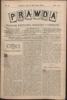 Prawda : tygodnik polityczny, społeczny i literacki, 1896, R. 16, nr 9