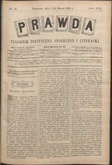 Prawda : tygodnik polityczny, społeczny i literacki, 1896, R. 16, nr 11