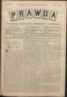 Prawda : tygodnik polityczny, społeczny i literacki, 1896, R. 16, nr 18