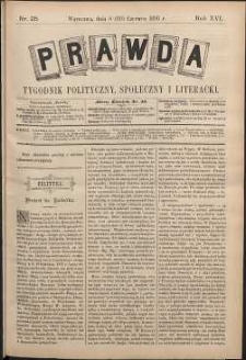 Prawda : tygodnik polityczny, społeczny i literacki, 1896, R. 16, nr 25