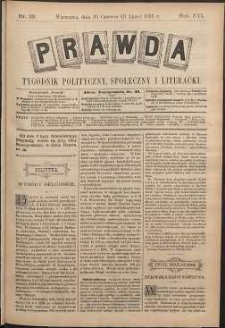 Prawda : tygodnik polityczny, społeczny i literacki, 1896, R. 16, nr 28