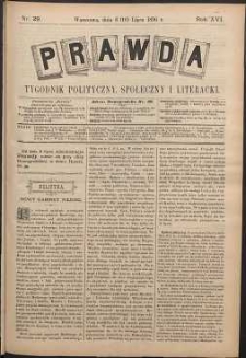 Prawda : tygodnik polityczny, społeczny i literacki, 1896, R. 16, nr 29