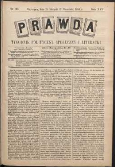 Prawda : tygodnik polityczny, społeczny i literacki, 1896, R. 16, nr 36