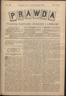 Prawda : tygodnik polityczny, społeczny i literacki, 1896, R. 16, nr 39