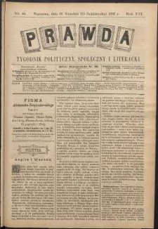 Prawda : tygodnik polityczny, społeczny i literacki, 1896, R. 16, nr 41