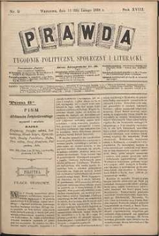 Prawda : tygodnik polityczny, społeczny i literacki, 1898, R. 18, nr 9