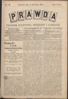 Prawda : tygodnik polityczny, społeczny i literacki, 1898, R. 18, nr 13