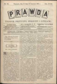 Prawda : tygodnik polityczny, społeczny i literacki, 1898, R. 18, nr 24