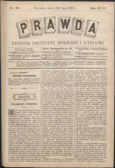Prawda : tygodnik polityczny, społeczny i literacki, 1898, R. 18, nr 29
