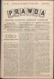 Prawda : tygodnik polityczny, społeczny i literacki, 1898, R. 18, nr 36