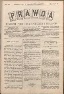 Prawda : tygodnik polityczny, społeczny i literacki, 1898, R. 18, nr 49