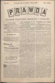 Prawda : tygodnik polityczny, społeczny i literacki, 1899, R. 19, nr 9