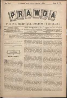 Prawda : tygodnik polityczny, społeczny i literacki, 1899, R. 19, nr 26