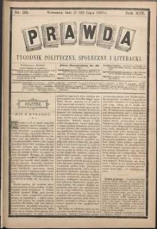 Prawda : tygodnik polityczny, społeczny i literacki, 1899, R. 19, nr 30