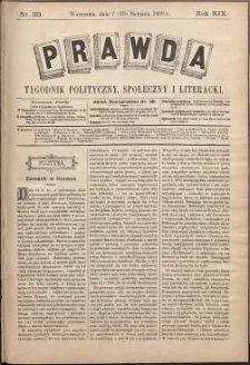 Prawda : tygodnik polityczny, społeczny i literacki, 1899, R. 19, nr 33