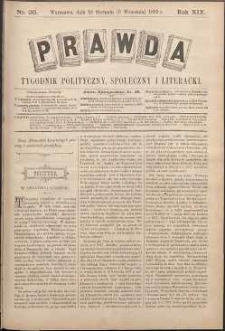 Prawda : tygodnik polityczny, społeczny i literacki, 1899, R. 19, nr 36