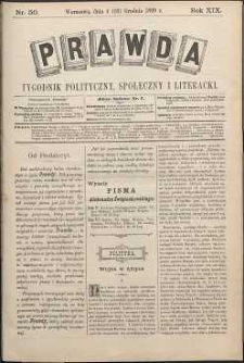 Prawda : tygodnik polityczny, społeczny i literacki, 1899, R. 19, nr 50