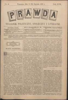 Prawda : tygodnik polityczny, społeczny i literacki, 1897, R. 17, nr 4