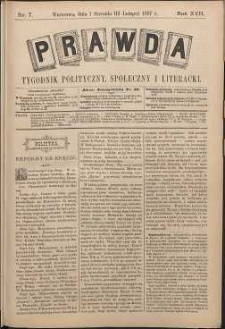 Prawda : tygodnik polityczny, społeczny i literacki, 1897, R. 17, nr 7