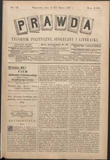 Prawda : tygodnik polityczny, społeczny i literacki, 1897, R. 17, nr 13
