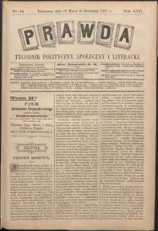 Prawda : tygodnik polityczny, społeczny i literacki, 1897, R. 17, nr 14