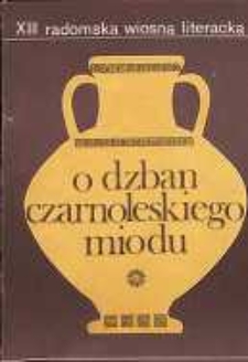 O Dzban Czarnoleskiego Miodu III : Utwory nagrodzone i wyróżnione w Ogólnopolskim Konkursie Poetyckim