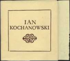 Jan Kochanowski 1530-1584 Exlibis : Prace nagrodzone i wyróżnione w Ogólnopolskim Konkursie