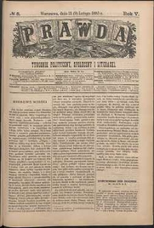 Prawda : tygodnik polityczny, społeczny i literacki, 1885, R. 5, nr 8