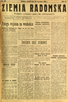 Ziemia Radomska, 1931, R. 4, nr 220