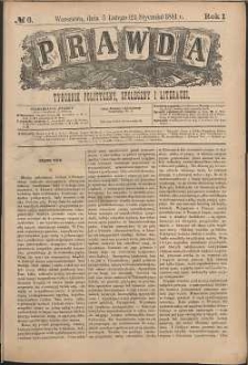 Prawda : tygodnik polityczny, społeczny i literacki, 1881, R. 1, nr 6
