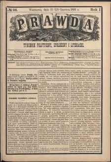 Prawda : tygodnik polityczny, społeczny i literacki, 1881, R. 1, nr 26