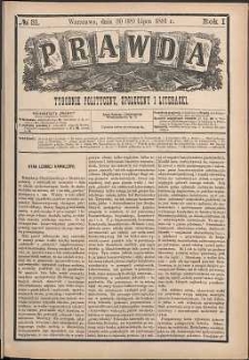 Prawda : tygodnik polityczny, społeczny i literacki, 1881, R. 1, nr 31