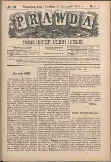 Prawda : tygodnik polityczny, społeczny i literacki, 1881, R. 1, nr 49