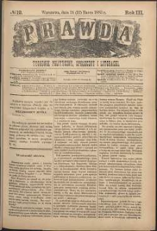 Prawda : tygodnik polityczny, społeczny i literacki, 1883, R. 3, nr 12
