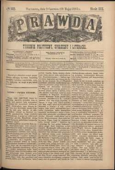 Prawda : tygodnik polityczny, społeczny i literacki, 1883, R. 3, nr 23