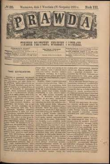 Prawda : tygodnik polityczny, społeczny i literacki, 1883, R. 3, nr 35