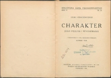 Charakter : jego pojęcie i wychowanie