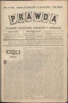 Prawda : tygodnik polityczny, społeczny i literacki, 1903, R. 23, nr 2