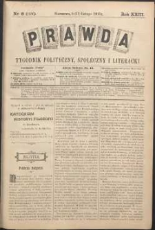 Prawda : tygodnik polityczny, społeczny i literacki, 1903, R. 23, nr 8