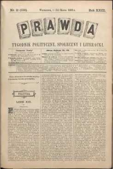 Prawda : tygodnik polityczny, społeczny i literacki, 1903, R. 23, nr 11